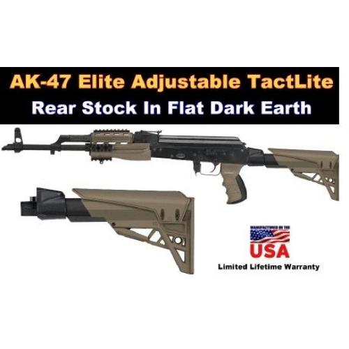AK-47 / AK-74 Schaft / Strikeforce Elite Schubschaft mit Wangenauflage und gedämpfter Schaftkappe Desert Tan ATI