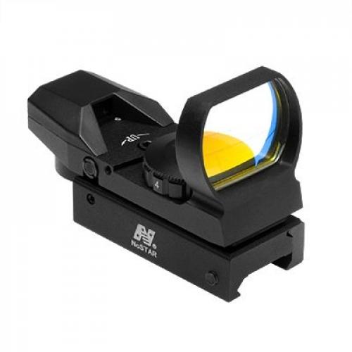 Red Dot Four Reticle Reflex Optic Dot + Bullseye + Cross + Starburst für Picatinny- Weaverschiene NcS USA