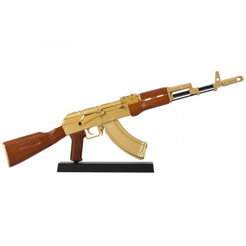 AK-47 1/3 Scale Replika mit Magazin, Patronen und Funktionen Gold